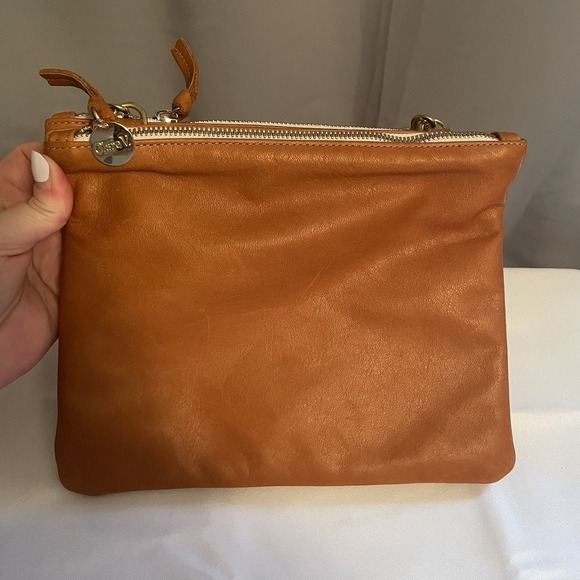CLARE  V. Double Sac Bretelle Tan Neptune Brown Shoulder Bag Clutch Purse NEW - Picture 1 of 16